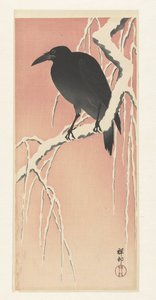 Corvo su ramo innevato da Ohara Koson