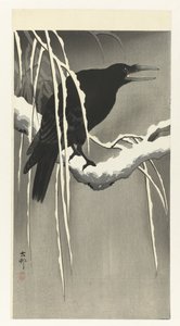 Corvo su ramo innevato da Ohara Koson