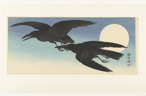 Corvi alla luna piena da Ohara Koson