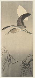 Airone e luna da Ohara Koson