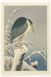 Airone nella neve da Ohara Koson