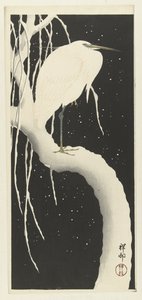 Airone nella neve da Ohara Koson