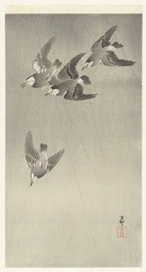Storni nella pioggia da Ohara Koson