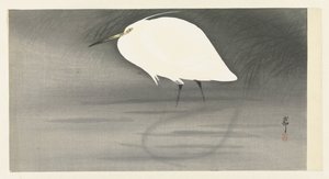 Airone argentato da Ohara Koson