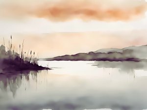 La serenità del lago nebbioso