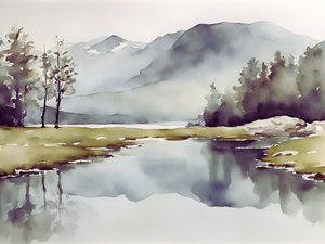 Lago di montagna tranquillo