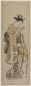 Una bellezza con uno specchio da Okumura Masanobu