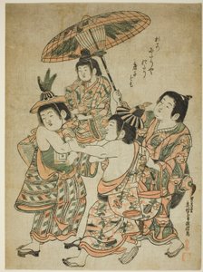 Ragazzi mascherati da cinesi da Okumura Masanobu