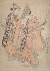 Onoe Kikugoro nel ruolo di Yaoya Oshichi e Nakamura Kiyosaburo come il suo amante il kosho