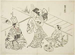 Danza Sanbaso in un bordello (Ageya sanbaso), n. 1 di una serie di 12 stampe raffiguranti parodie di opere teatrali da Okumura Masanobu