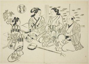 Il Capitolo Momiji-no-ga da "La Storia di Genji" (Genji Momiji-no-ga), da una serie di parodie di Genji da Okumura Masanobu