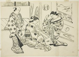 Il Capitolo Utsusemi da "Il Racconto di Genji" (Genji Utsusemi), da una serie di parodie di Genji da Okumura Masanobu