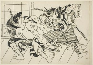 Il banchetto di Wada (Wada sakamori), dalla serie "Scene famose dai giochi di marionette giapponesi (Yamato irotake)" da Okumura Masanobu