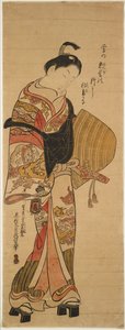 Wakashu in der Gestalt eines Komusō da Okumura Masanobu