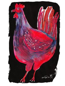 Gallo rosso vivace da Olga Skomorokhova