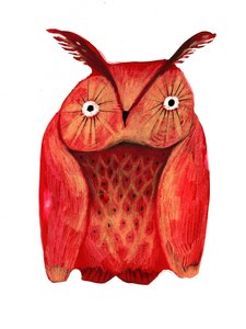 Gufo rosso stravagante da Olga Skomorokhova