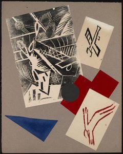 Illustrazione per il libro La Guerra di Aleksey Kruchenykh, 1916 da Olga Rozanova