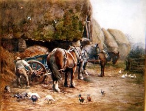 Un Cortile Agricolo in Novembre da Oliver Baker