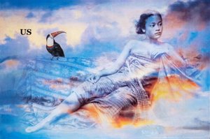 Tra le nuvole, 2021 (tecnica mista su tela) da Olivia Gozzano