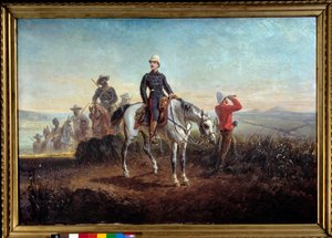 Campagna coloniale in Sudafrica: il principe imperiale Eugenio Luigi Napoleone Bonaparte (1856-1879) nello Zululand (dipinto di Olivier Pichat)