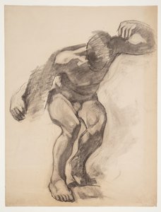 Studio di modello, modello piegato in avanti visto di fronte da Oluf Hartmann