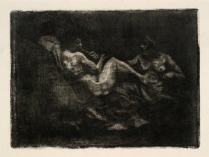 Due streghe che litigano per un manico di scopa da Oluf Hartmann