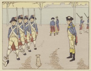 Un tenente a Valence nel 1785, Napoleone osservava le esercitazioni di fucili