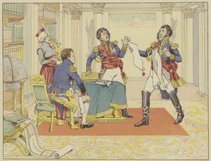 Napoleone premia il Maresciallo Lefevre facendolo Duca di Danzica dopo la sua cattura della città dai prussiani, 24 maggio 1807 da Onfray de Breville Job