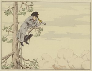 Napoleone osserva la battaglia di Aspern-Essling dalla cima di un albero sull