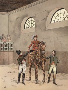 La nuova imperatrice di Napoleone alla sua lezione di equitazione