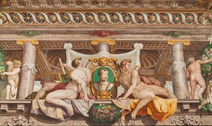 Finto portico con pietre commemorative di Giovanni De