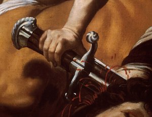 (dettaglio) della spada di Davide da Davide e Golia