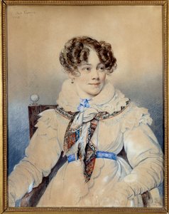 Ritratto della scrittrice Sophie Rostopchine (1799-1874), contessa di Segur (disegno di Orest Adamovich Kiprensky)