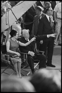 Principessa Margaret e Alfred Hitchcock sul set di 