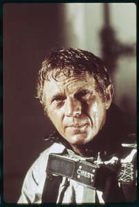 Steve McQueen sul set di 