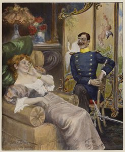 Un uomo serio (litografia a colori) da Oscar Bluhm