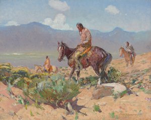 Indiani a Cavallo (Caccia Estiva) da Oscar Edward Berninghaus