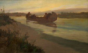 Marquette e Joliet sul Mississippi da Oscar Edward Berninghaus