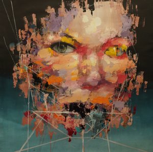 Distorted Color Model 2 , 2018-2025 (acrilico e olio su tela)