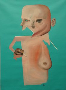 Funny Thing, 2022 (acrilico e olio su tela)