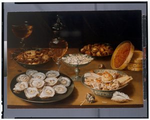 Natura morta di ostriche su un piatto di peltro da Osias the Elder Beert