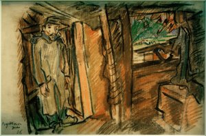Fucile di proiezione in posizione coperta da Oskar Kokoschka