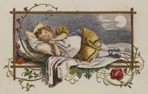 Bambina che dorme nel suo letto di notte