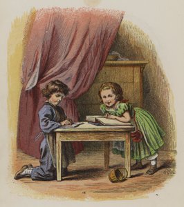 Due bambini che leggono libri