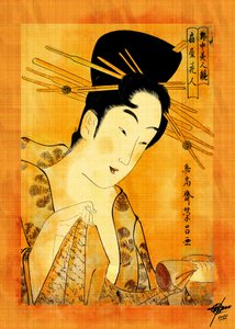 Donna che legge (Ukiyo-e) da Osvaldo Russo