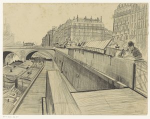 Veduta del Quai des Grands-Augustins a Parigi da Oswald Heidbrinck