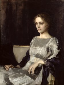 Miss Muriel Gore in un abito Fortuny da Oswald Hornby Joseph Birley
