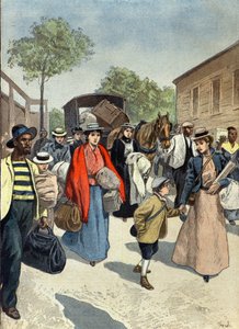 Civili inglesi lasciano la città di Ladysmith sotto l