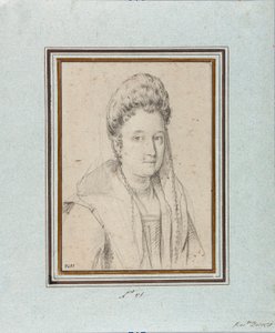 Ritratto di Costanza Sforza di Santa Flora (1550-1617), Duchessa di Sora e Moglie di Giacomo Boncompagni. Disegno di Ottavio Leoni (1578-1630)