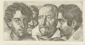 Ritratto di Cosimo Orsino, Cesare Bartolotti, Sigmund Laire e un autoritratto di Ottavio Leoni da Ottavio Mario Leoni